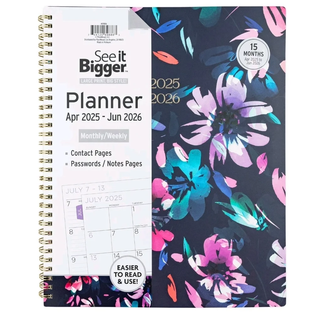 See it Bigger Monthly Weekly Planner Large (9.25″ x 11″)